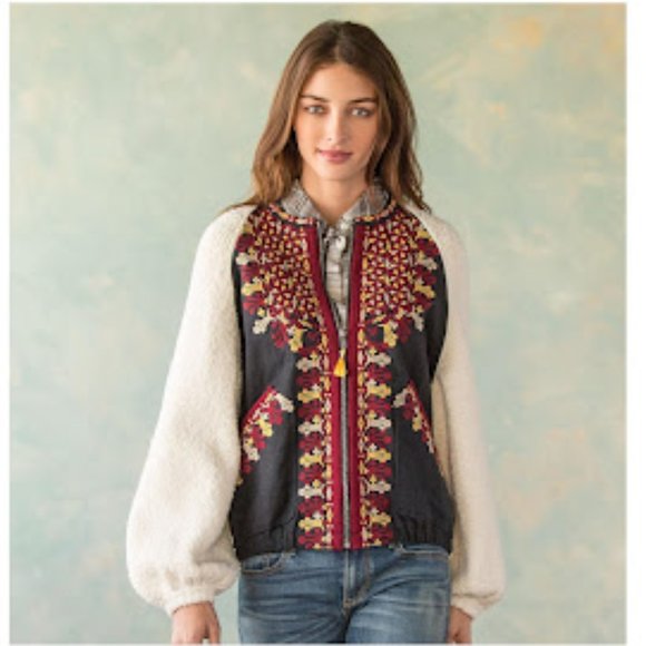 Free People Jackets & Blazers - SOLD: Free People Aztec SW Boho Embroidered Two Faced Sold Out Online Oversized